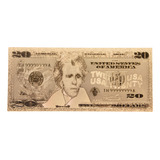 Cedula 20 Dolares Usd Antiga Dourada Comemoração Wall Street