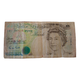 Cédula 5 Five Pounds Inglaterra rainha Elizabeth Ano 1990