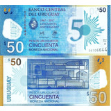 Cédula 50 Pesos Uruguay 2017 Fe Polímero Frete Já Incluído