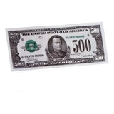 Cédula 500 Dólares Estampa Prata Metálica