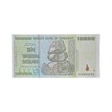 Cédula Antiga Zimbábwe 10 Trilhões Dólares