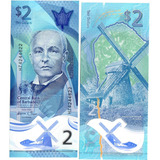 Cédula Barbados 2 Dólares Polímero Fe