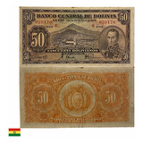 Cédula Bolívia 50 Bolivianos 1928 Mbc Escassa