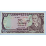 Cedula Colombia 50 Pesos Oro 1986