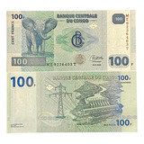 Cédula Congo 100 Francs África 2022 Fe