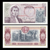 Cédula Da Colombia 10 Pesos 1980 Fe Com Manchas