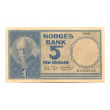 Cédula Da Noruega 1956 Flor De Estampa Frete Grátis L 435