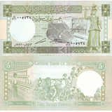Cedula Da Syria 5 Pounds 1991 Flor De Estampa