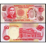 Cédula Das Filipinas 50 Piso 1978 Flor De Estampa