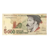Cedula De $ 5000 Cinco Mil Cruzeiros Reais Gaucho