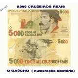 Cédula De 5 000 Cruzeiros De Real O Gaúcho Cod 075