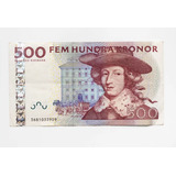 Cedula De 500 Kronor Da Suécia 