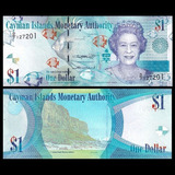 Cédula De Ilhas Cayman 1 Dólar Rainha Elizabeth I I Fe