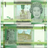 Cedula De Jersey 1 Pound Libra 2010 Flor De Estampa