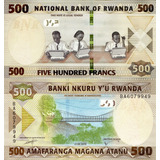Cedula De Rwanda 500 Francos 2019 Flor De Estampa
