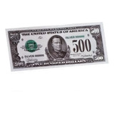 Cédula Decorativa 500 Dólares Estampa Prata Metálica