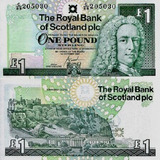 Cédula Escócia 1 Pound 2001 Fe