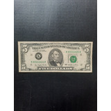 Cédula Estrangeira Antiga 5 Dólares Americano Ano 1977 Mbc