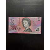 Cédula Estrangeira Da Austrália 5 Dollars Fe Rainha Elizabet