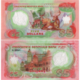 Cédula Fantasia Indochina 5 Dólares Polímero