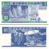 Cédula Fe 1 Dólar Singapura P
