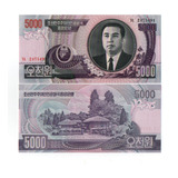 Cédula Fe Coreia Do Norte 5 000 Won