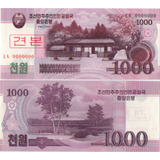 Cédula Fe Espécime Coreia Do Norte 1 000 Won