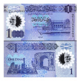 Cédula Fe Estrangeira 1 Dinar 2019 Líbia Polímero