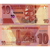 Cédula Fe Estrangeira 10 Dólares Zimbábue