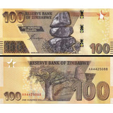 Cédula Fe Estrangeira 100 Dólares Zimbábue