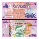 Cédula Fe Ilhas Cook 3 Dólares
