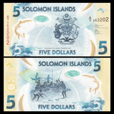 Cédula Ilhas Salomão Polímero 5 Dol