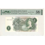 Cédula Inglaterra 1970 77 One Pound Pmg58 Bz03 358621