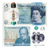 Cédula Inglaterra 5 Libras Churchill 2015 Polimero