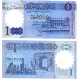 Cédula Líbia 1 Dinar Polímero Flor De Estampa