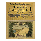 Cédula Memel 1 Mark 1922 Notgeld Rara