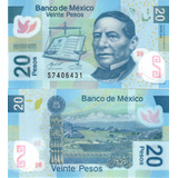 Cédula México 20 Pesos Polímero Flor De Estampa