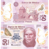Cédula México 50 Pesos Polímero Flor De Estampa
