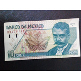Cédula México De 10 Pesos De 1992 Letra F Soberba Lote 991