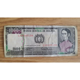 Cédula Nota Bolívia 1000 Pesos Bolivianos De 1 982