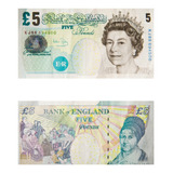 Cedula Rainha Elizabeth 2a Inglaterra 5 Libras original