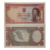 Cédula Rhodésia 1 Libra 1968 Elizabeth Ii Rara Mbc