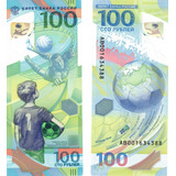 Cédula Rússia 100 Rublos Comemorativa Polímero Fe
