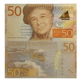 Cédula Suécia 50 Kronor 2014 Fe