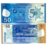 Cédula Uruguai 50 Pesos 2017 Polímero Fe