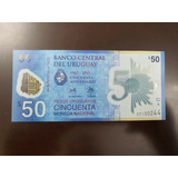 Cédula Uruguai 50 Pesos Polímero