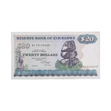 Cédula Zimbábwe 20 Dólares 1983 Fe