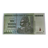 Cédula Zimbabwe Zimbabue 10 Trilhões Série Aa Ano 2008 Fe