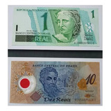 Cédulas 1 Real E 10 Reais Polímero De Plástico Originais