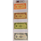 Cedulas Das Filipinas De 5 A 50 Centavos De 1949 Fe